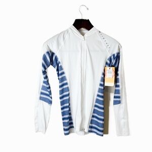 Rip Curl White and Blue Women's Swim Top